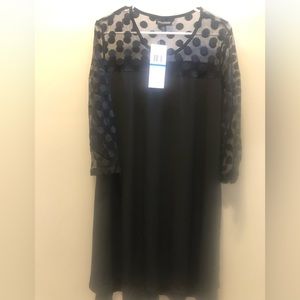 Nina’s Leonard X-Large dress. It could fit XXL. Black with sheer sleeves